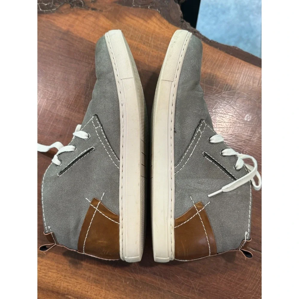 Men's Chukka Sneakers Gray Lace-Up Casual Shoes Size 10.5 Drexel Grey‎ Faux 2